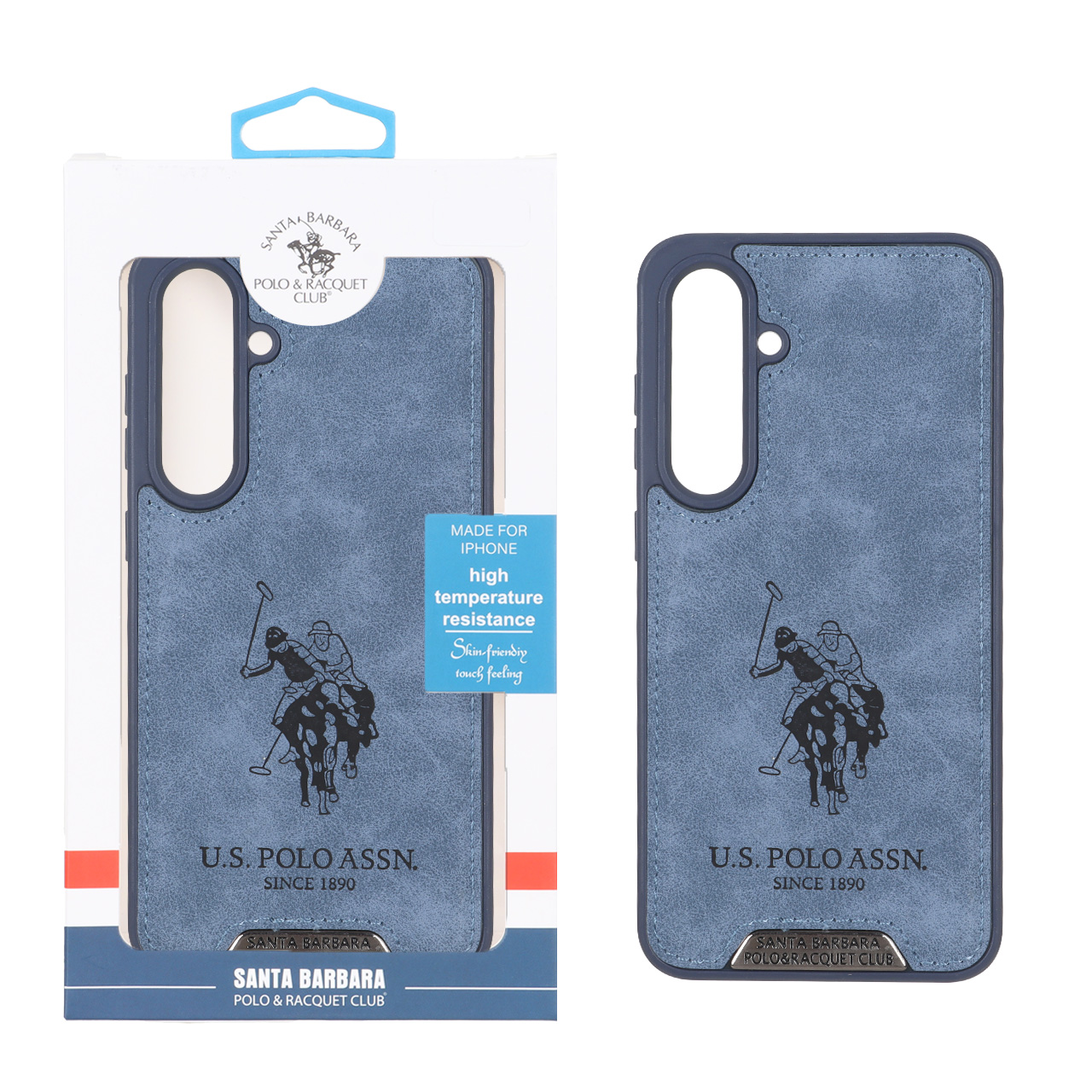 قاب اورجینال US Polo Assn جیر Samsung Galaxy S24 FE - آبی (پک دار)