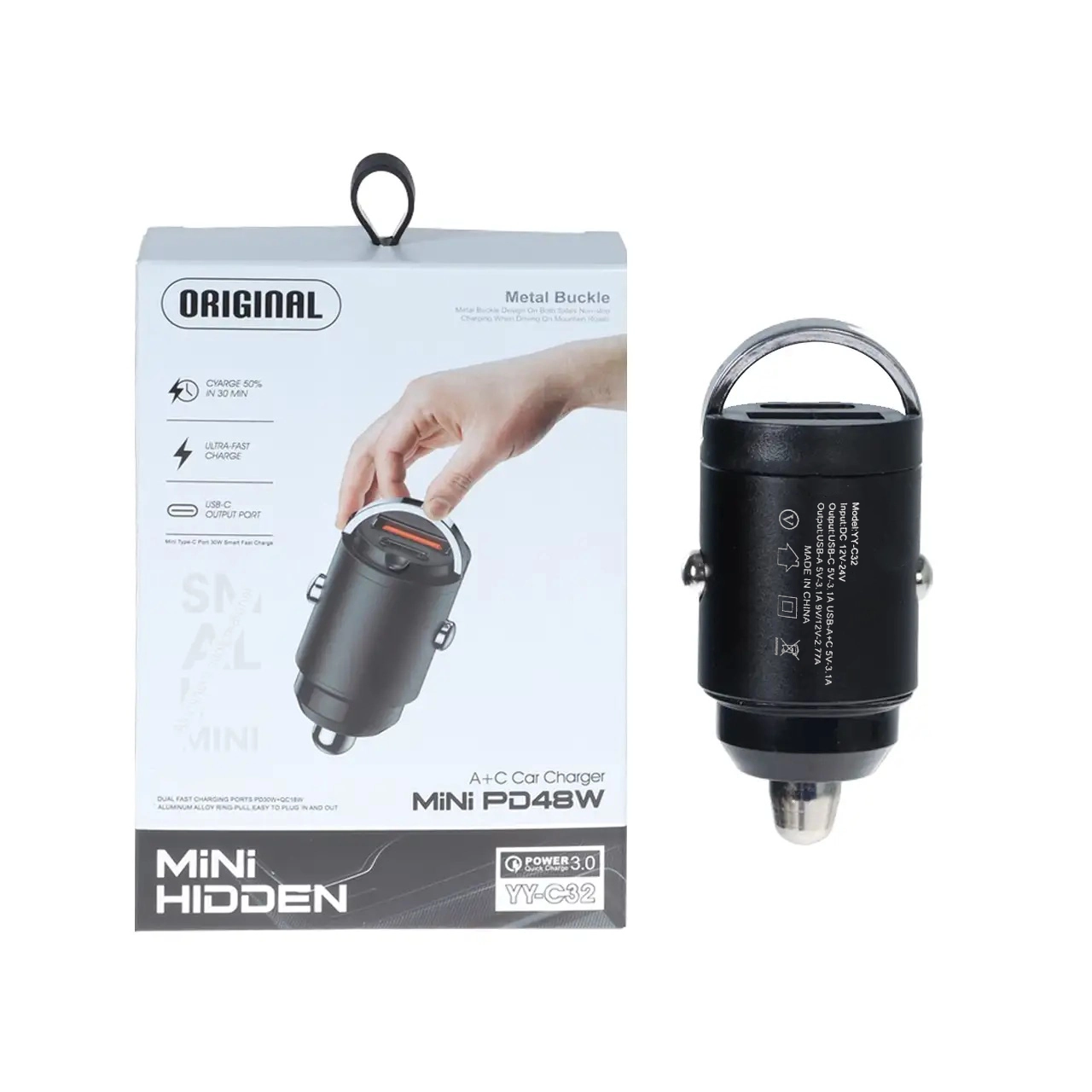 شارژر فندکی PD و فست دو پورت مدل YY-C32 48W - مشکی - RH