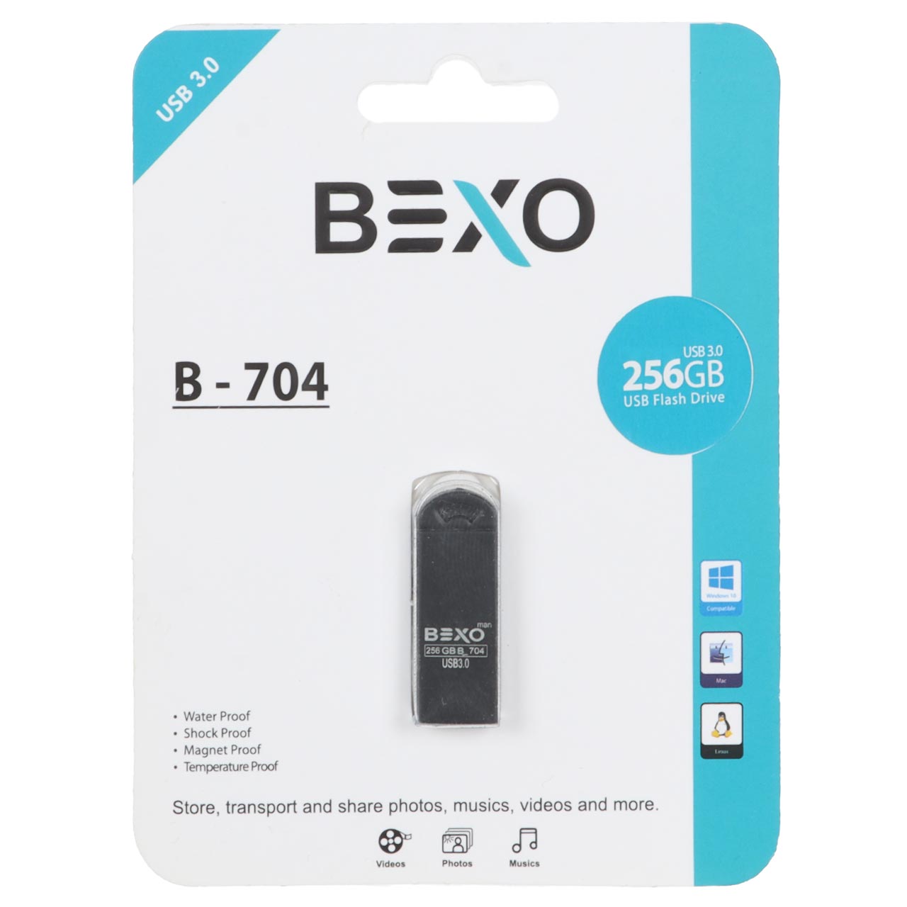 BEXO B-704 USB3.0 Flash Memory-256GB (گارانتی داده پردازی آواتک) مشکی
