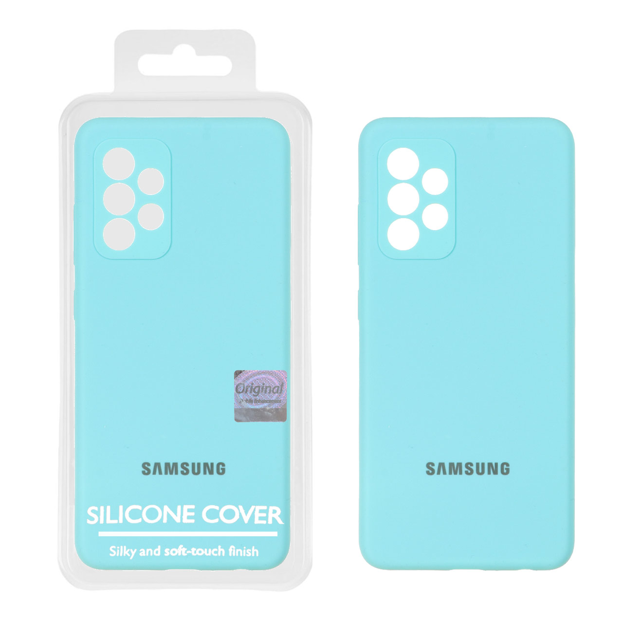 قاب سیلیکونی پاک کنی اورجینال Master Quality مدل Samsung Galaxy A52 / A52s - سبزآبی (پک دار)