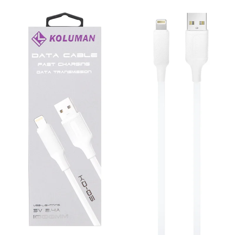 کابل شارژ فست آیفون Koluman مدل KD-05 - سفید (گارانتی یکساله PMC)