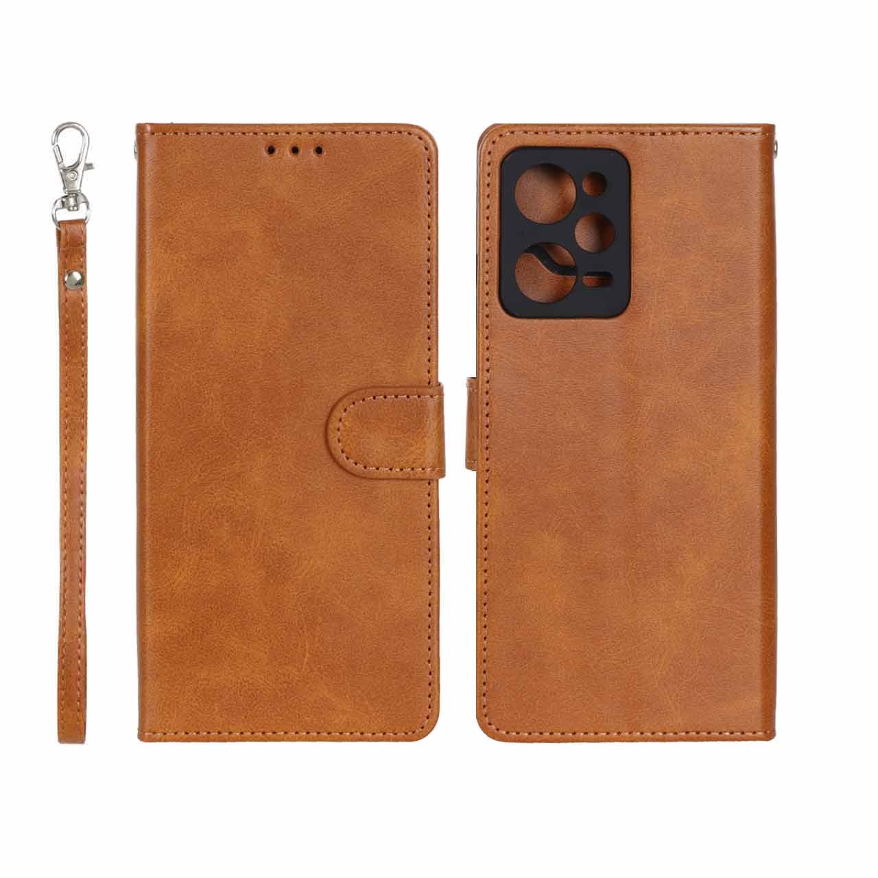 کیف موبایل مگنتی درجه یک MNC مدل Xiaomi Redmi Note 12 Pro 5G / Xiaomi Poco X5 Pro 5G - عسلی