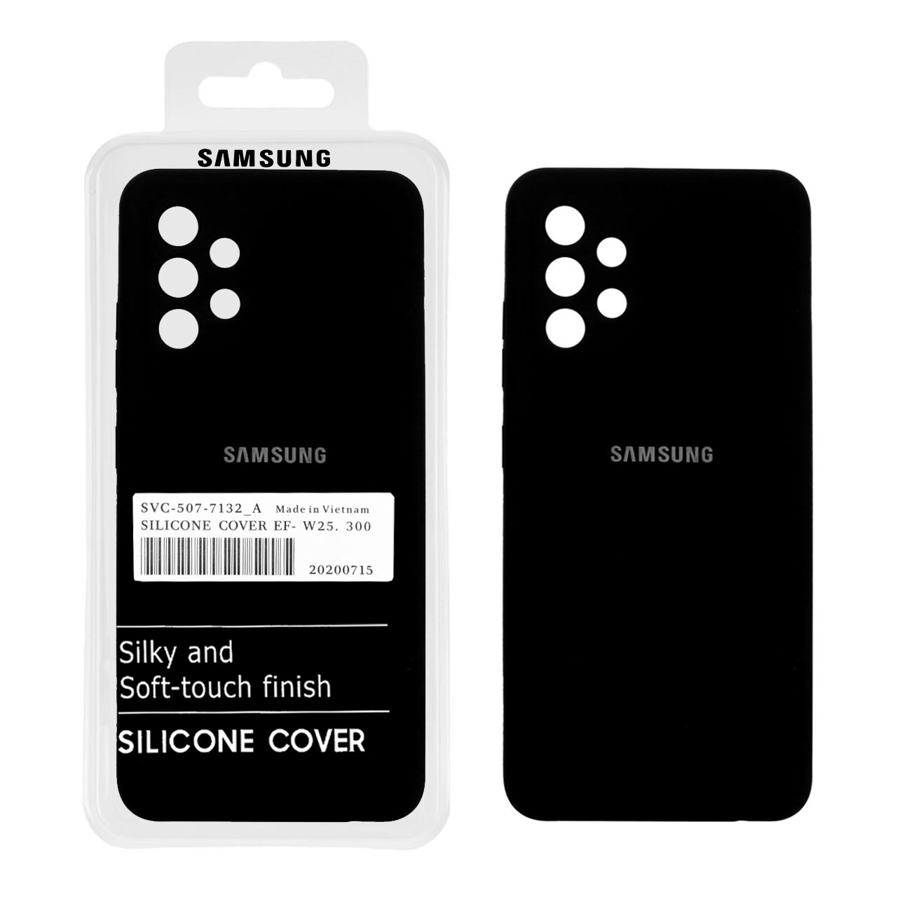 قاب سیلیکونی پاک کنی اورجینال درجه یک Samsung Galaxy A32 4G - مشکی (پک دار)