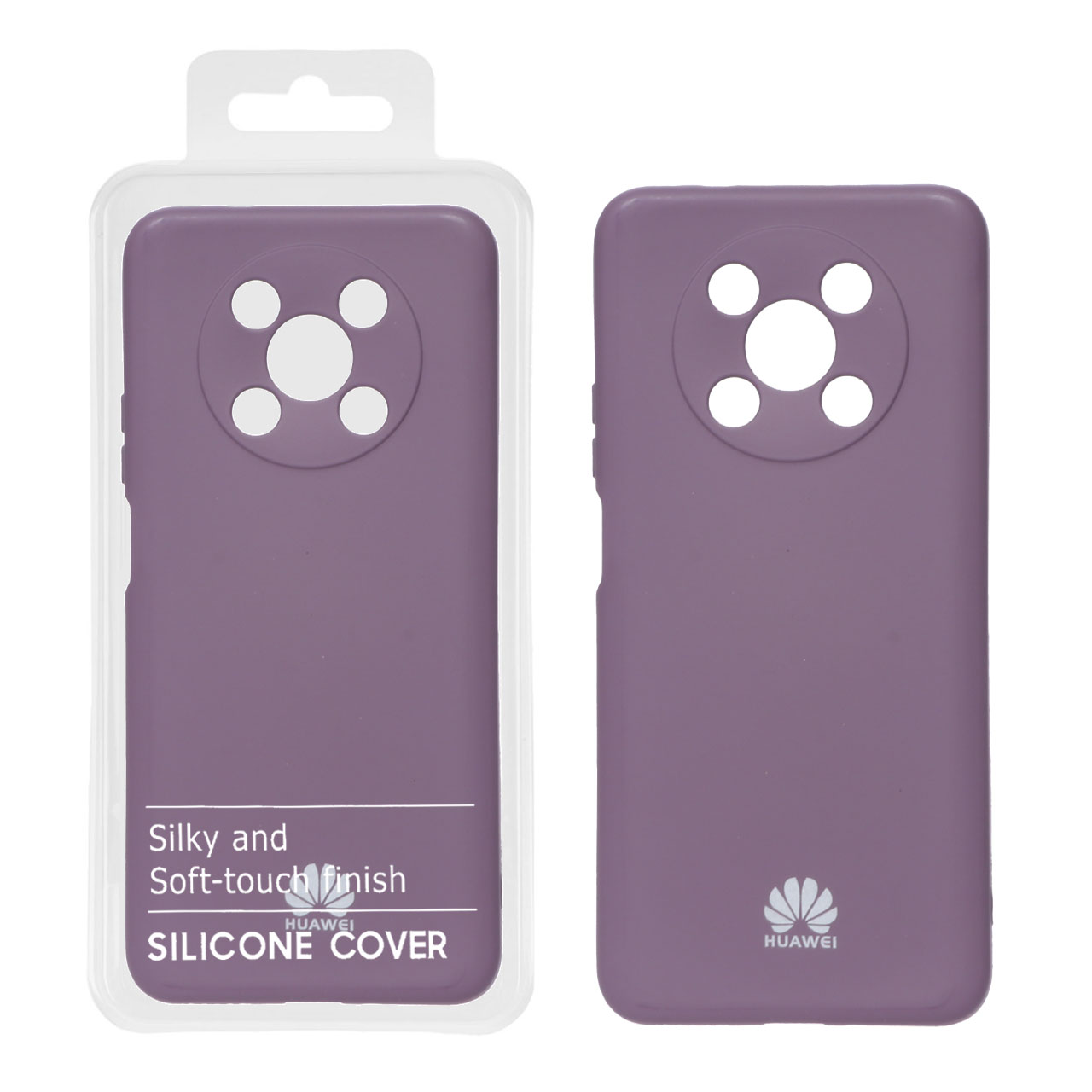 قاب نیو سیلیکون محافظ لنزدار Huawei Nova Y90 - RFF - بادمجانی (پک دار)