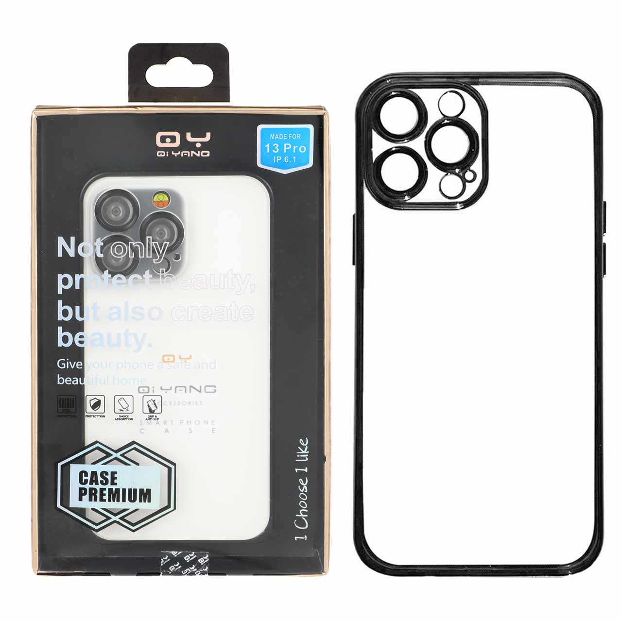 قاب Apple iPhone 13 Pro QY - مشکی (پک دار )