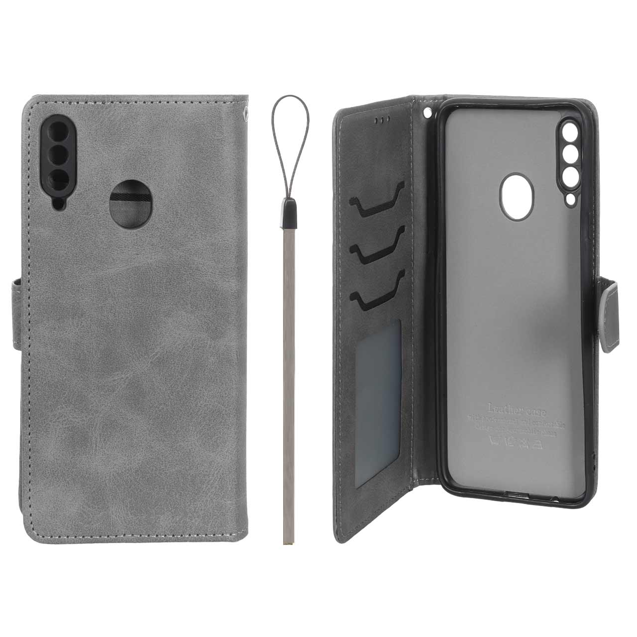 کیف موبایل مگنتی درجه یک داخل خز MNC Plus مدل Samsung Galaxy A20s - خاکستری