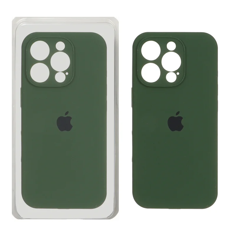 قاب سیلیکونی پاک کنی محافظ لنزدار اورجینال Apple iPhone 16 Pro - سبز تیره کد1 (پک اصلی)