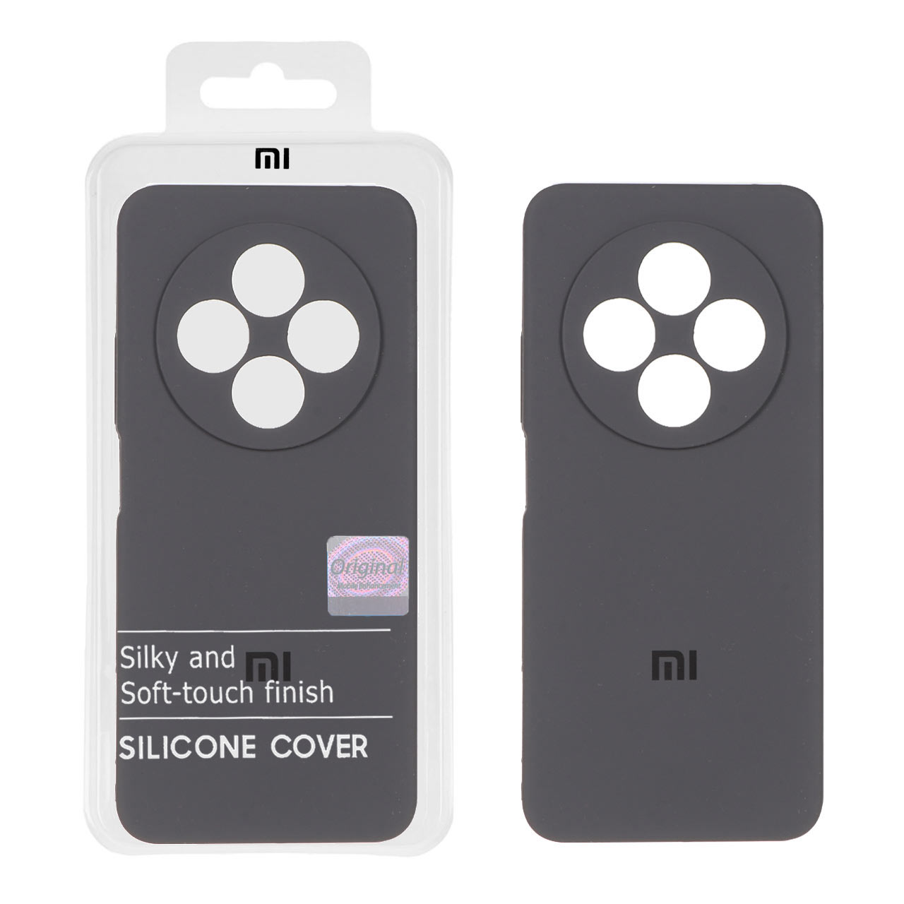 قاب سیلیکونی پاک کنی اورجینال Master Quality مدل Xiaomi Redmi 14C / Redmi A4 / Poco C75 - خاکستری (پک دار)