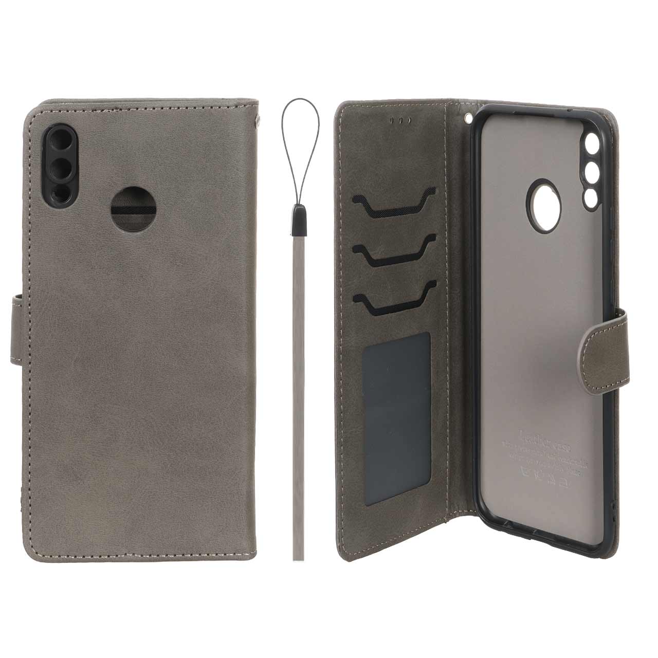 کیف موبایل مگنتی درجه یک داخل خز MNC Plus مدل Huawei Y9 2019 - خاکستری