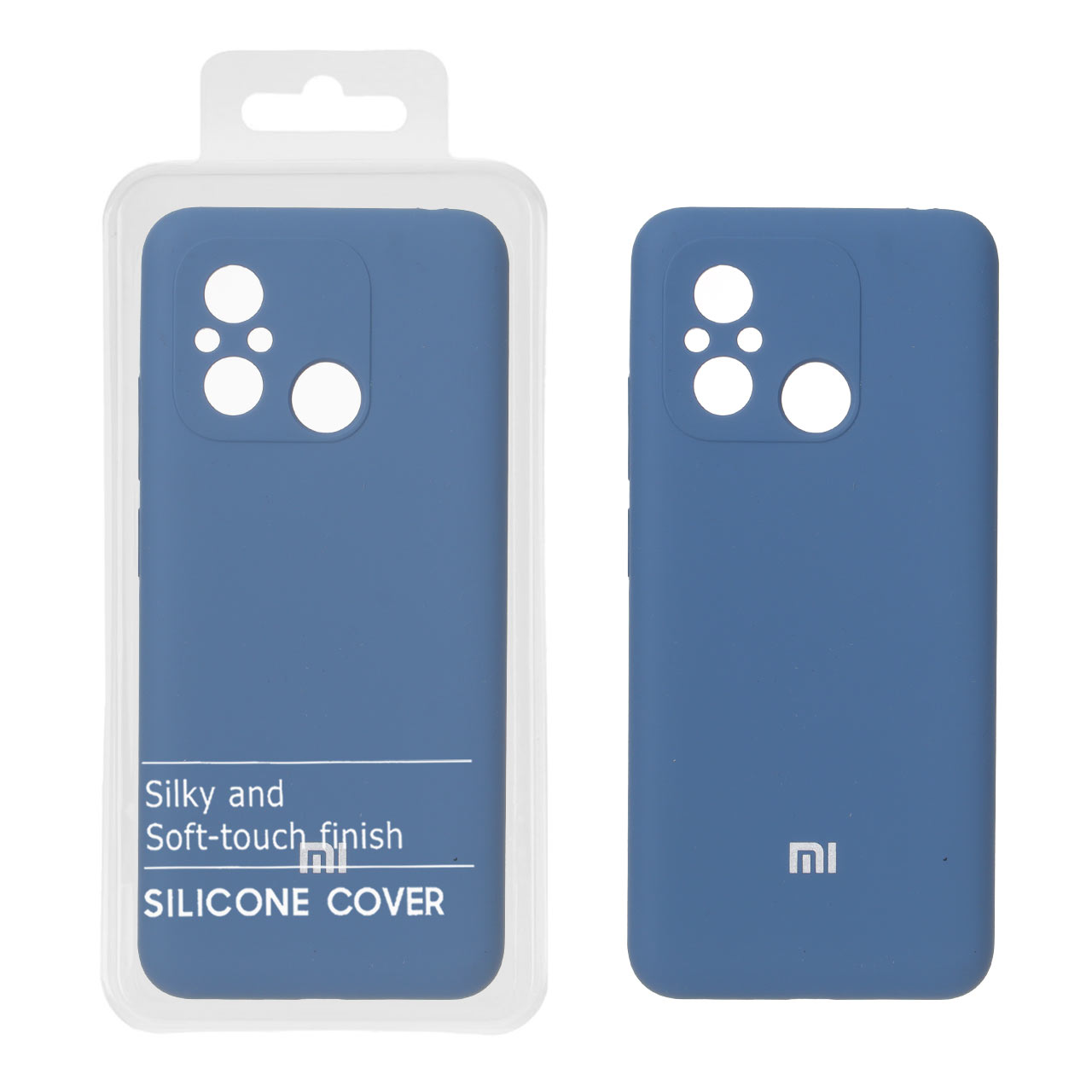 قاب سیلیکونی پاک کنی اورجینال درجه یک Xiaomi Redmi 12C / Redmi 11A / Poco C55 - آبی تیره (پک دار) - NTC