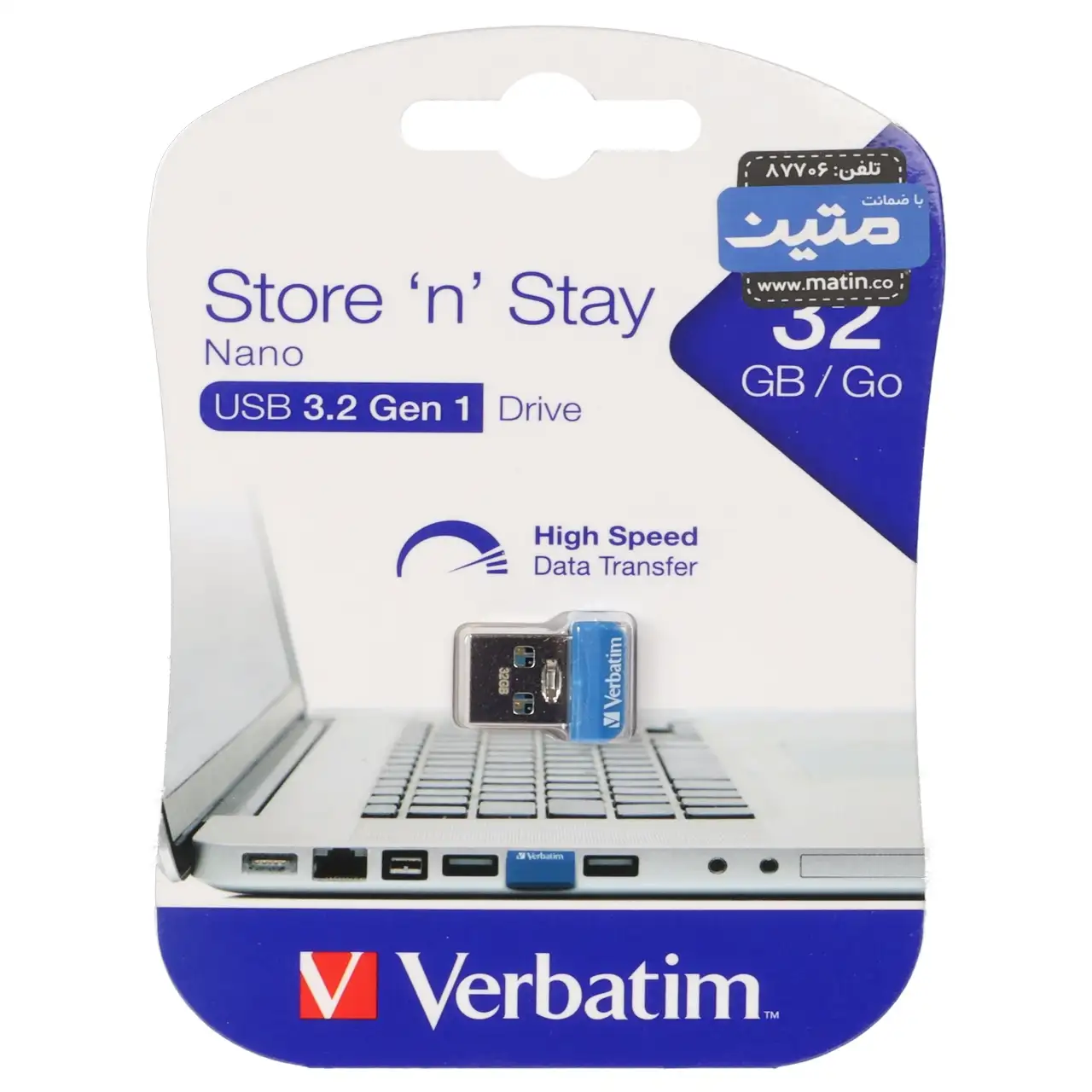 Verbatim ‘n’ Stay Nano USB3.2 Flash Memory - 32GB - (گارانتی متین) آبی