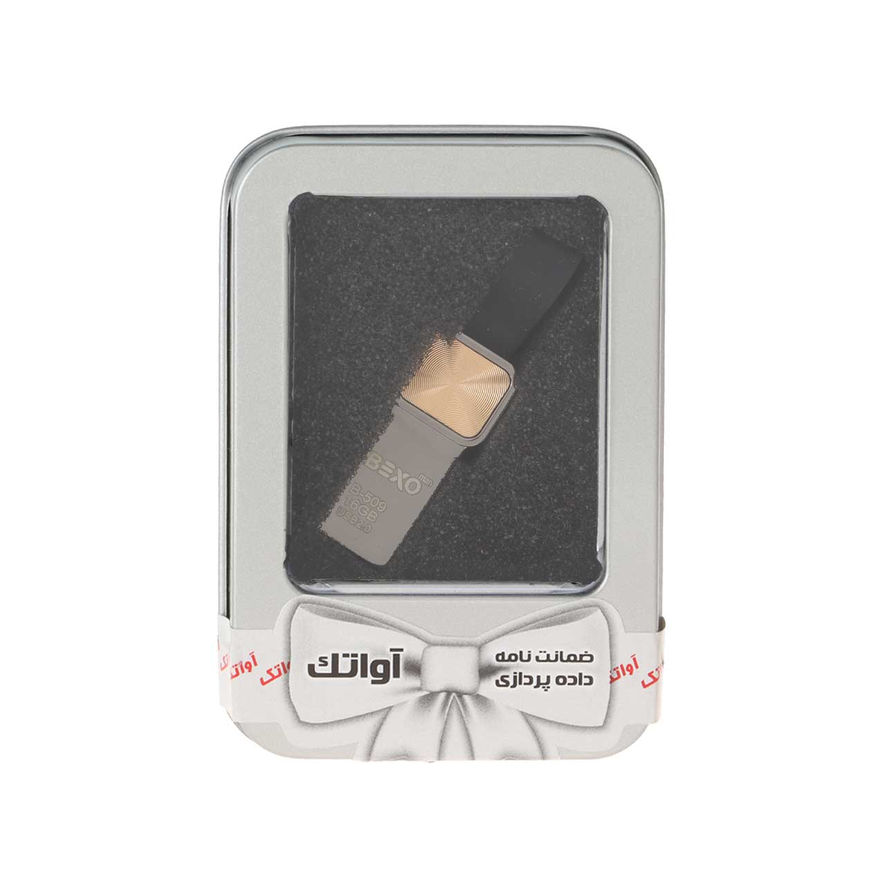 BEXO B-509 USB2.0 Flash Memory - 16GB (گارانتی داده پردازی آواتک) پک هدیه - مشکی طلایی
