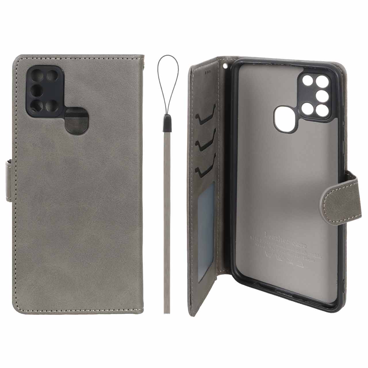 کیف موبایل مگنتی درجه یک داخل خز MNC Plus مدل Samsung Galaxy A21s - خاکستری