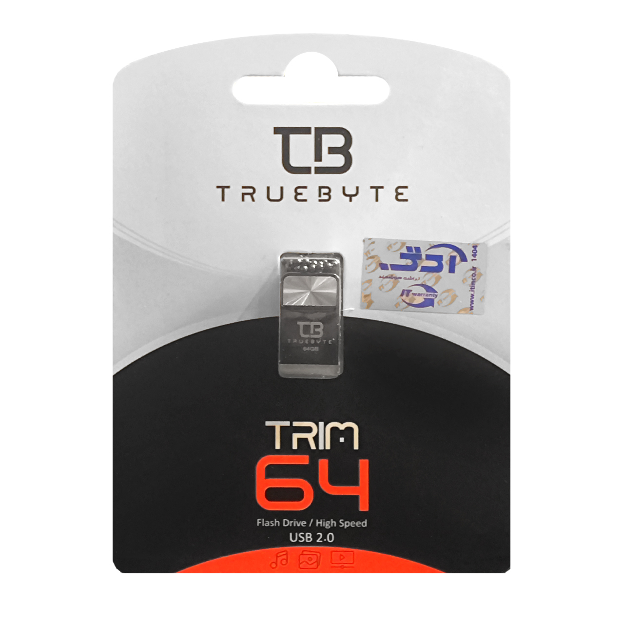 TRUEBYTE TRIM USB2.0 Flash Memory - 64GB (گارانتی مادام العمر شرکت آی تین) مشکی نقره ای