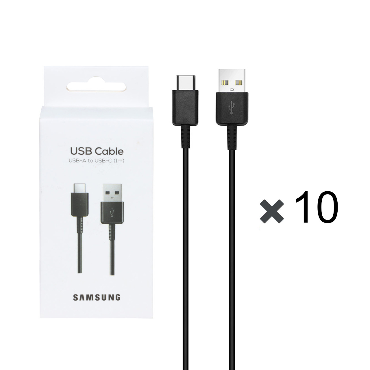 پک 10 عددی کابل شارژ SAMSUNG Type-C مدل S10 - مشکی (پک دار) - DST (گارانتی شش ماهه) - درجه یک