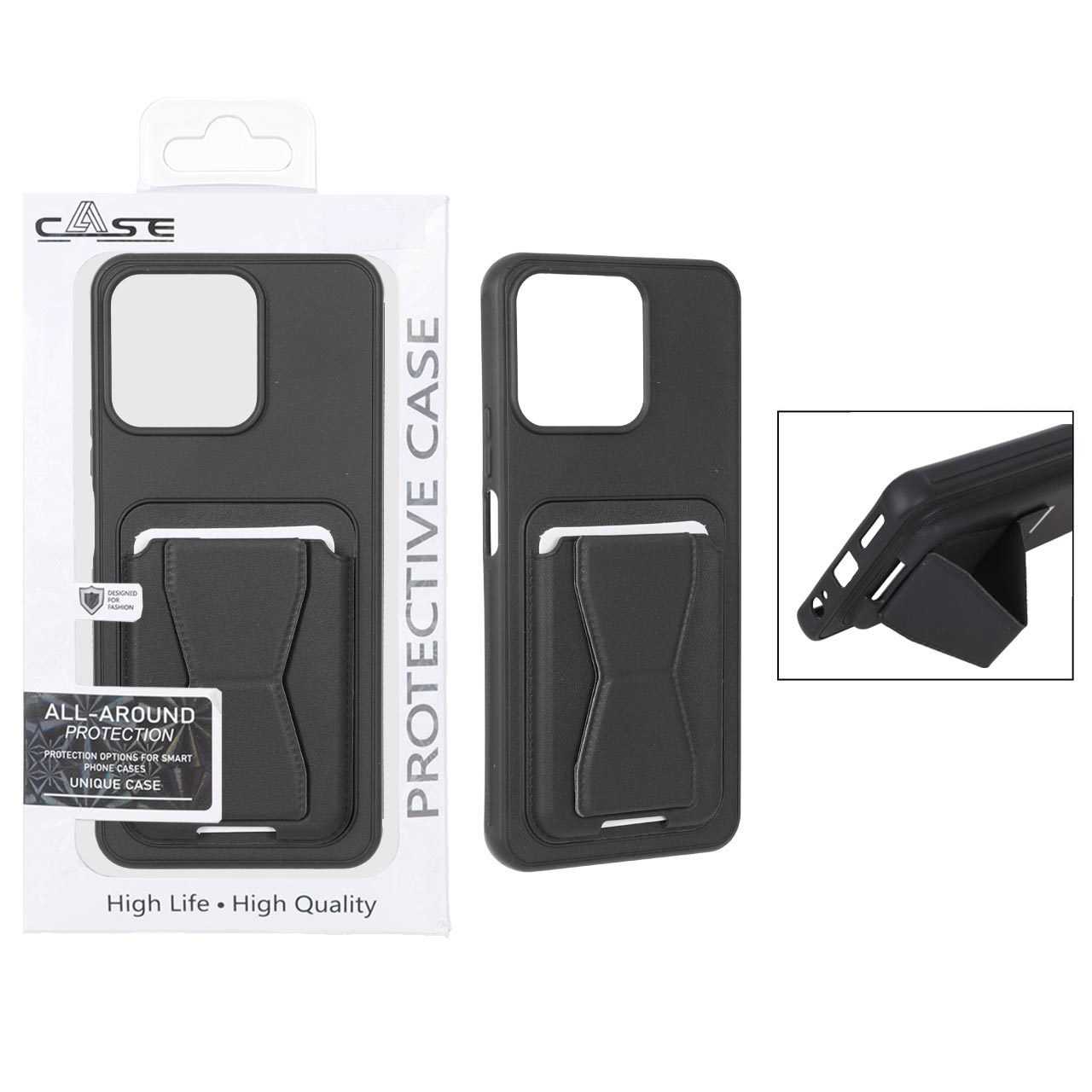قاب چرمی Magsafe جاکارتی استندشو مگنتی Honor X7c - مشکی (پک دار)