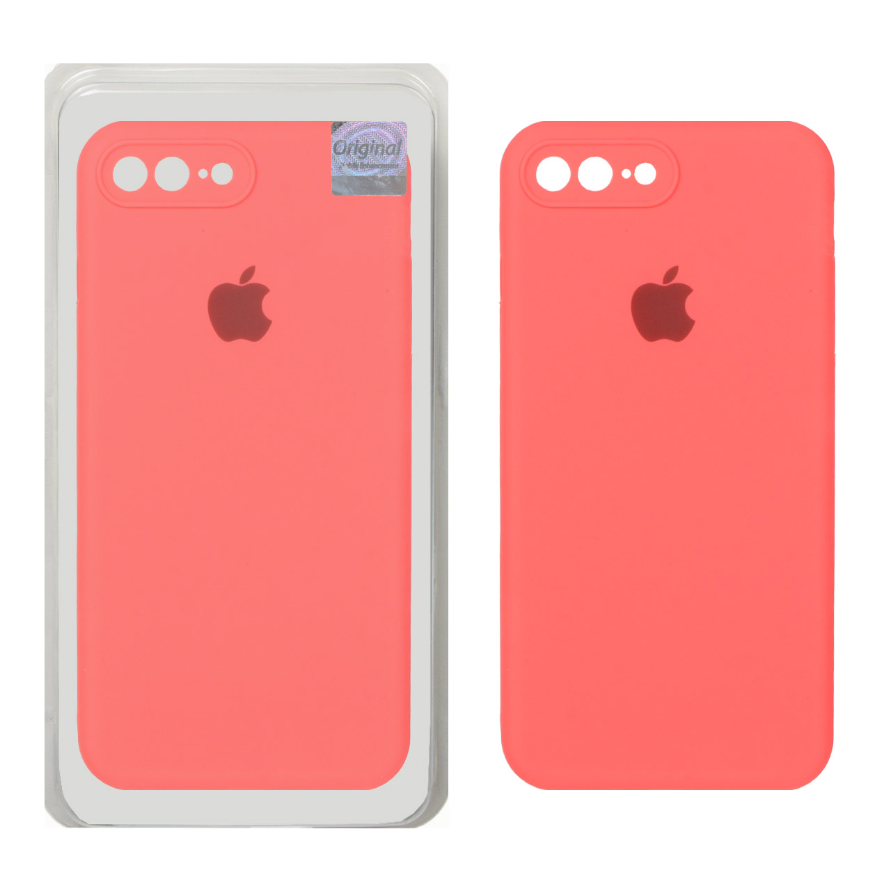 قاب سیلیکونی پاک کنی اورجینال Master Quality مدل Apple iPhone 7 Plus / iPhone 8 Plus - مرجانی (پک دار)