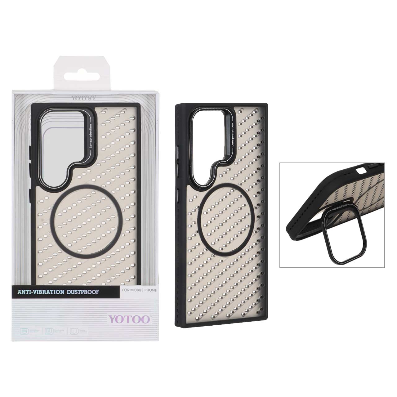 قاب اورجینال Yotoo مات MagSafe استندشو Samsung Galaxy S24 Ultra - مشکی (پک دار) - NTC