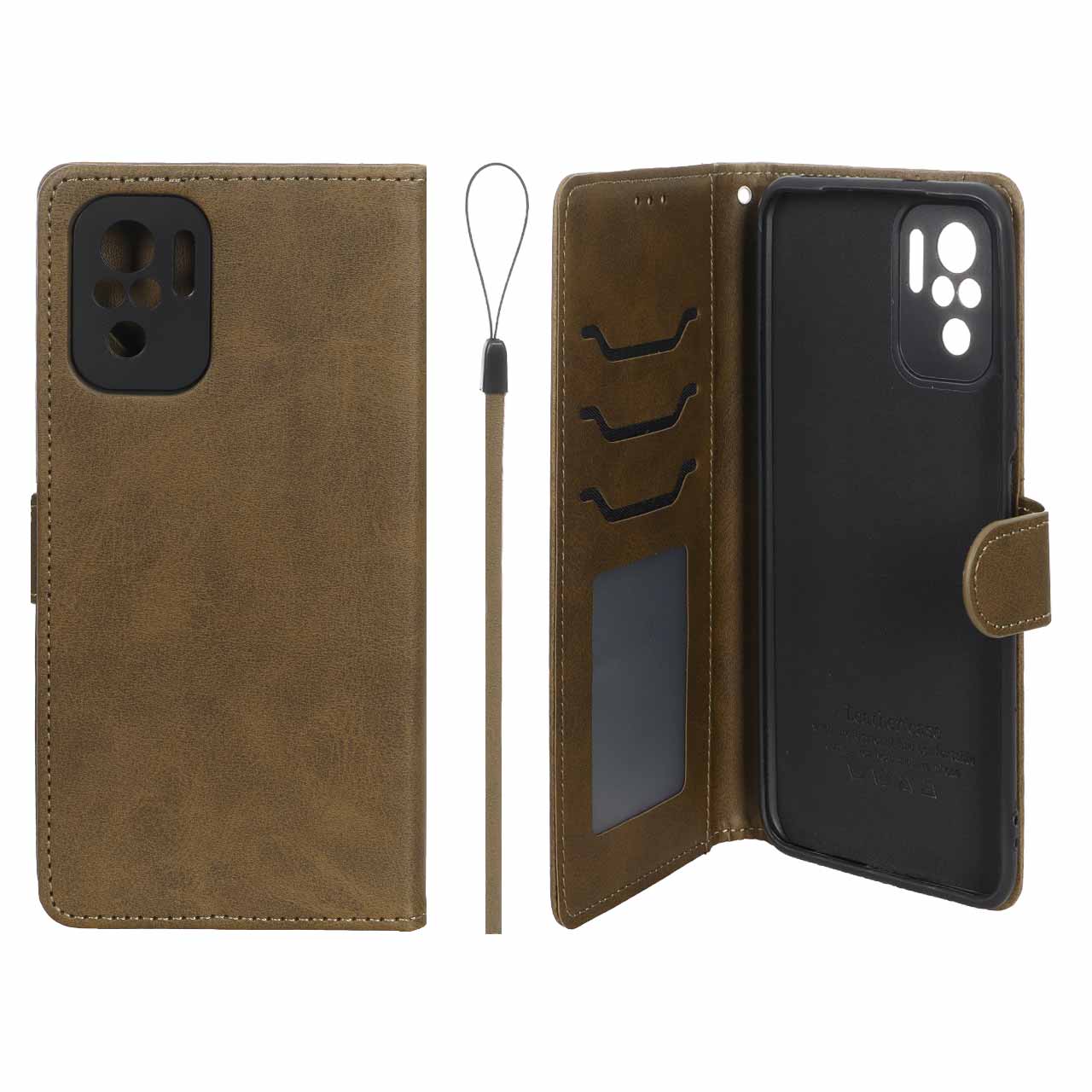 کیف موبایل مگنتی درجه یک داخل خز MNC Plus مدل Xiaomi Redmi Note 10 4G / Redmi Note 10S / Poco M5S - سبز زیتونی