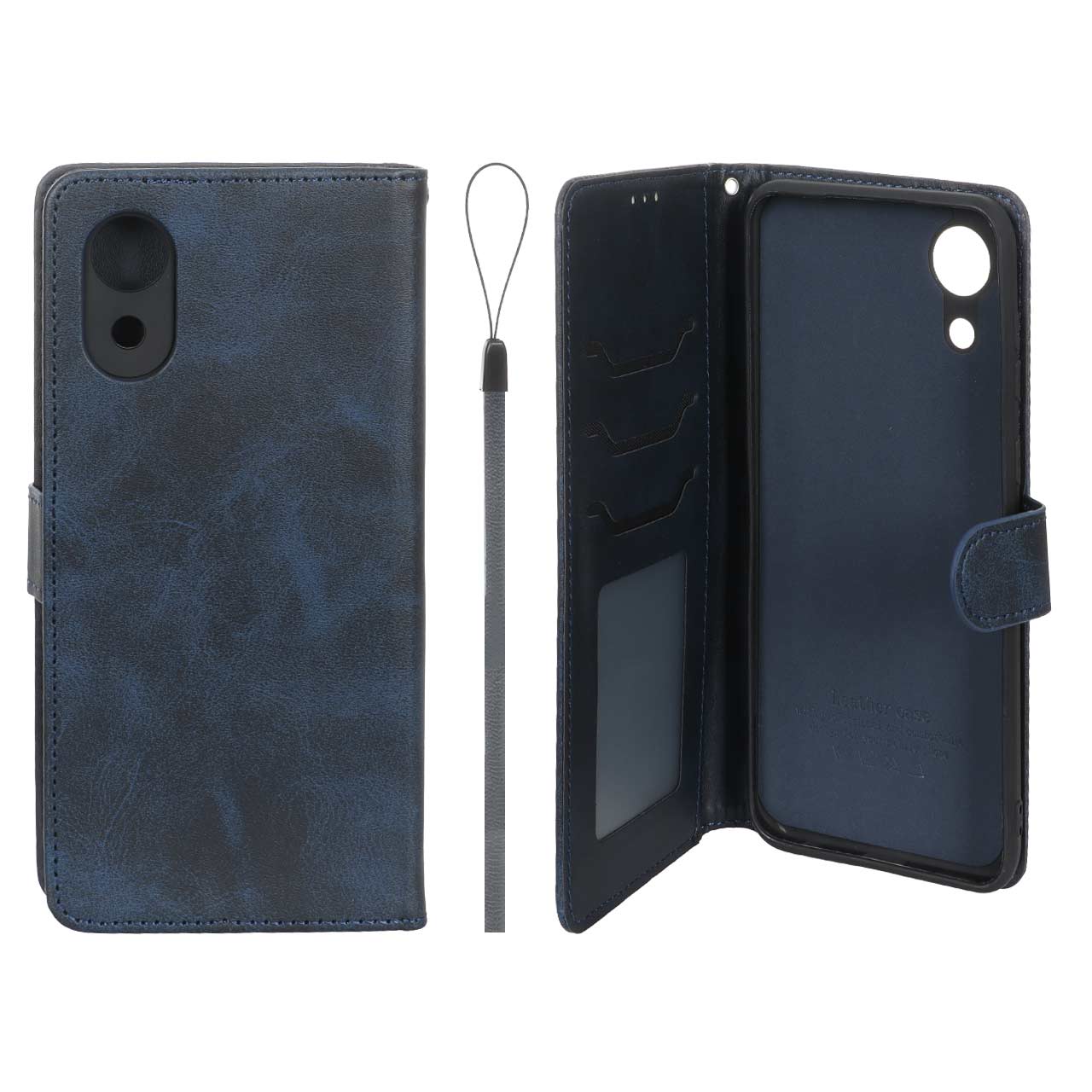 کیف موبایل مگنتی درجه یک داخل خز MNC Plus مدل Samsung Galaxy A03 Core - سرمه ای