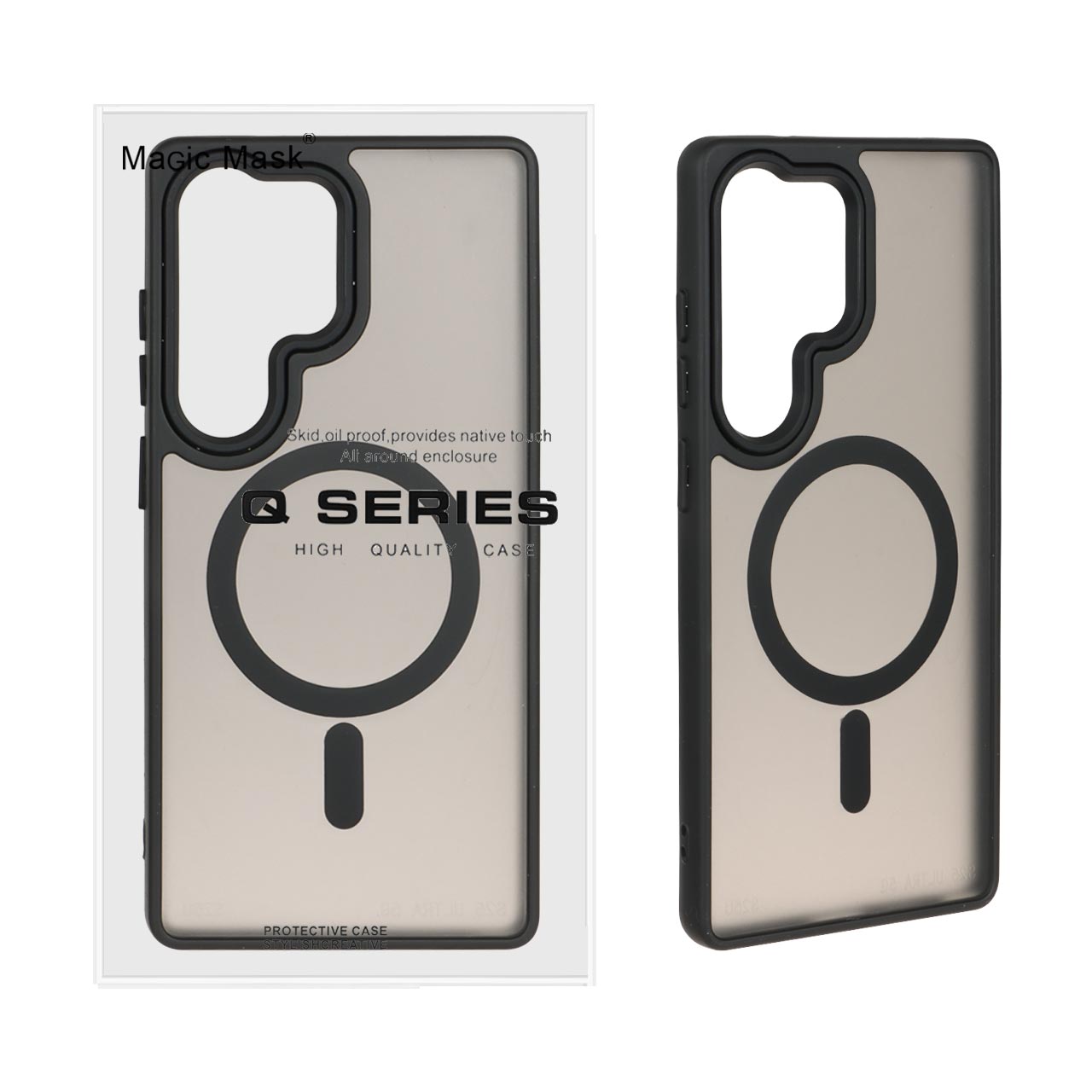 قاب اورجینال Magic Mask مات Magsafe بلک لنز Samsung Galaxy S25 Ultra - مشکی (پک دار)