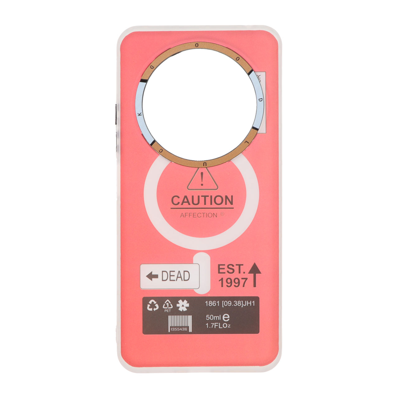 قاب Caution دور مات طرح مگ سیف Xiaomi Redmi 14C / Redmi A4 / Poco C75 - قرمز