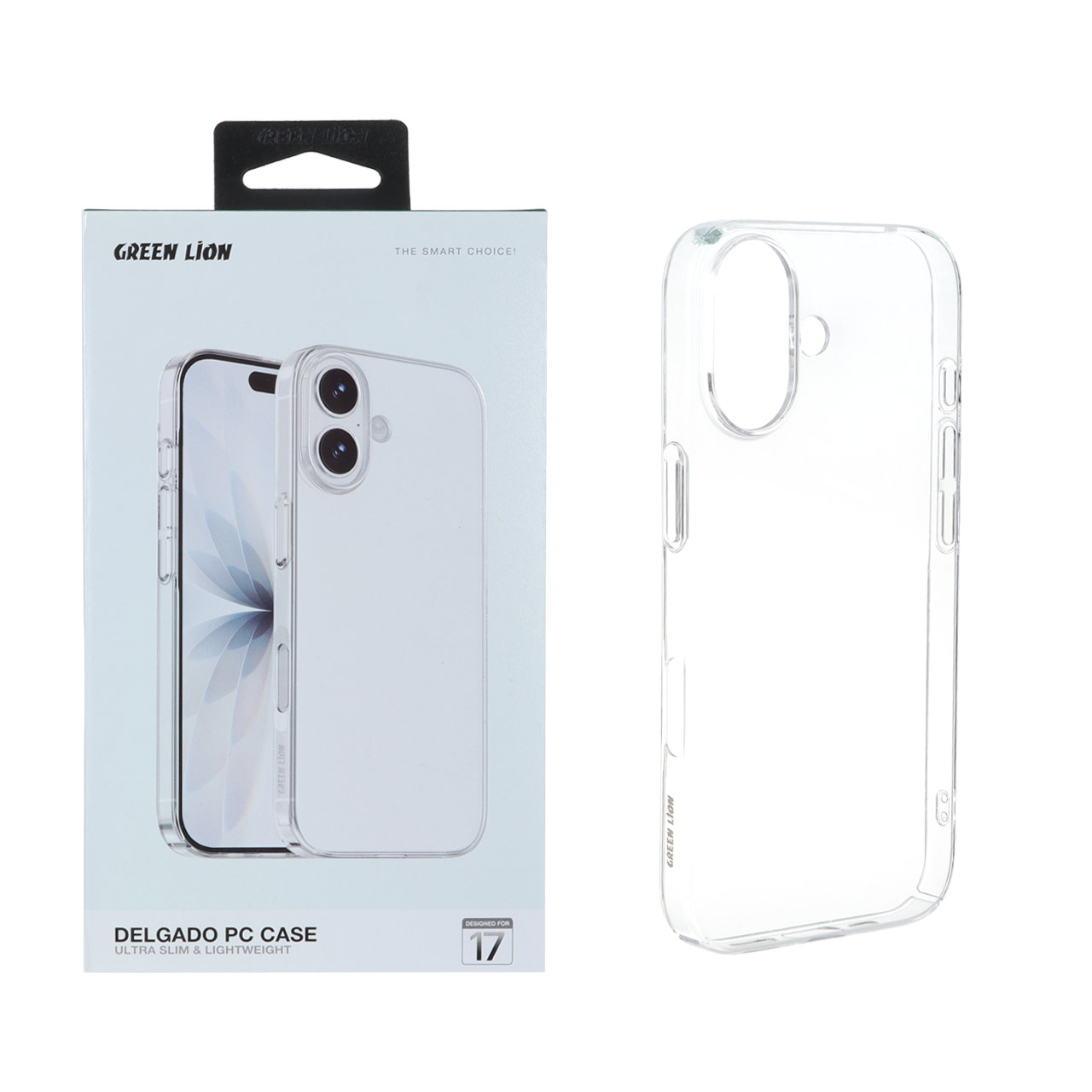 قاب اورجینال Green Lion شفاف Delgado Pc Case مدل Apple iPhone 17 (پک دار)