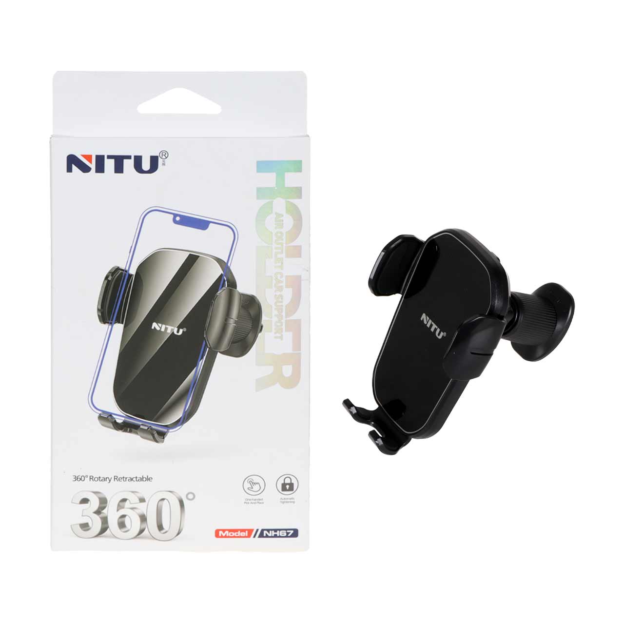 هولدر گوشی موبایل دریچه کولری Nitu مدل NH67 - مشکی