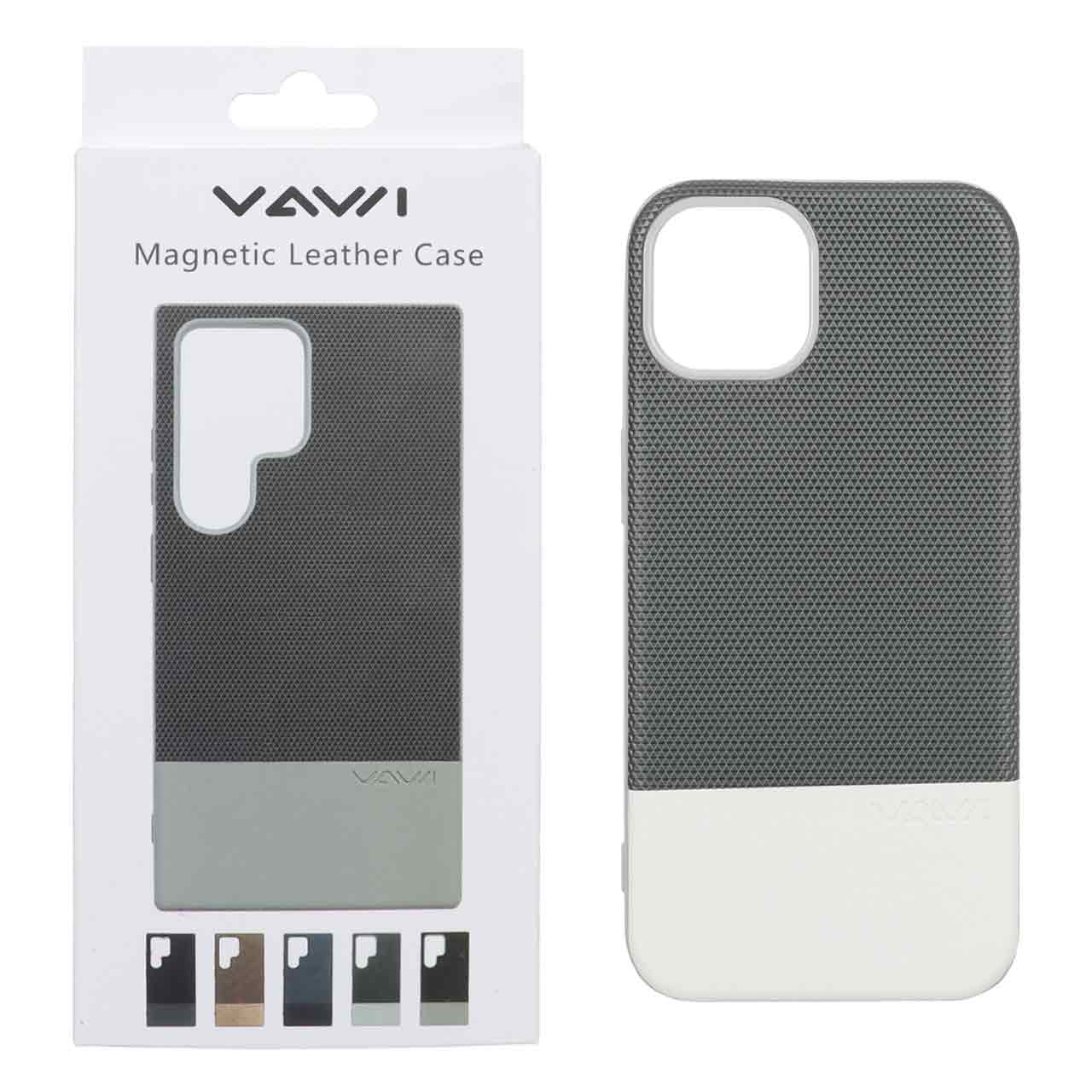 قاب Vawi چرمی دو تکه MagSafe مدل Apple iPhone 13 / iPhone 14 - کرم (پک دار)