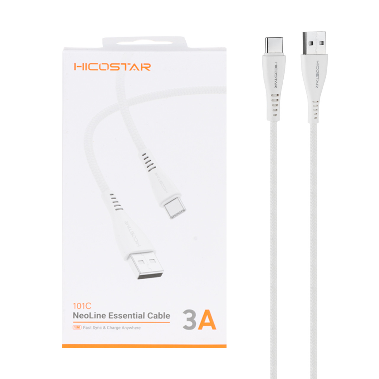 کابل شارژ فست Hicostar Type-C مدل 101C - سفید