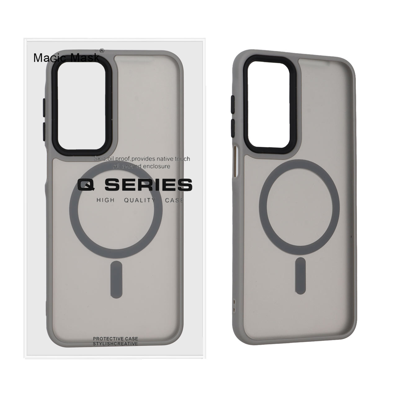 قاب اورجینال Magic Mask مات Magsafe بلک لنز Samsung Galaxy A17 / A16 / A26 - خاکستری (پک دار)