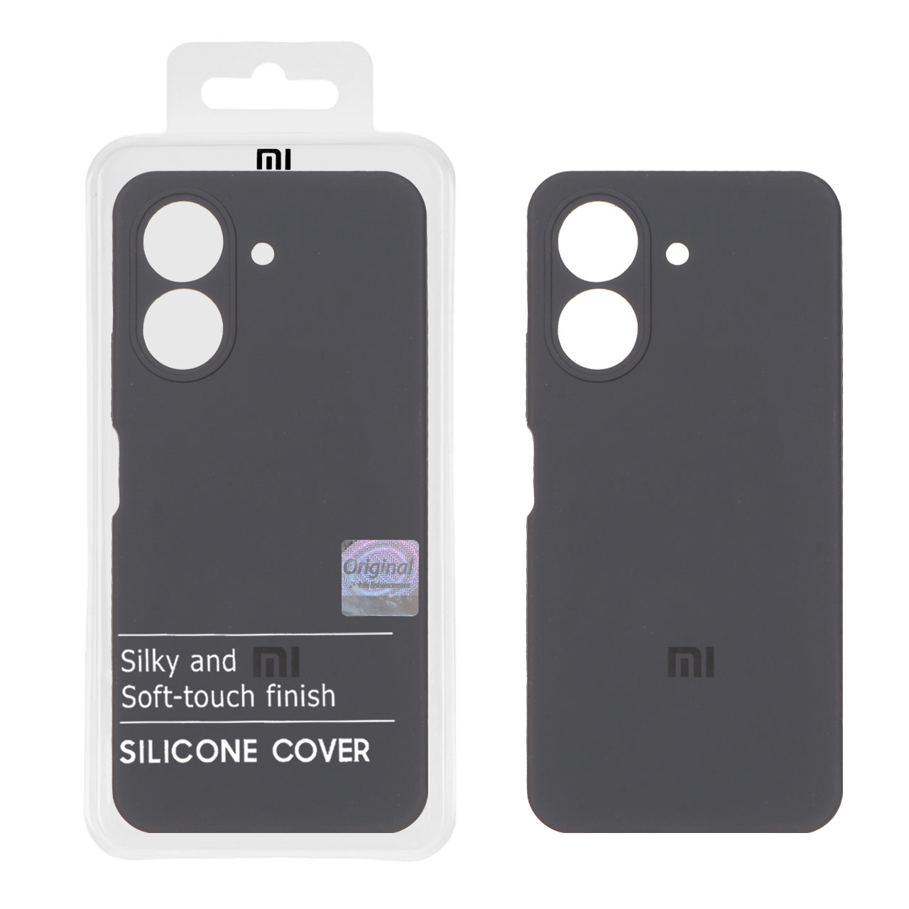 قاب سیلیکونی پاک کنی اورجینال Master Quality مدل Xiaomi Redmi 13C / Poco C65 - خاکستری (پک دار)