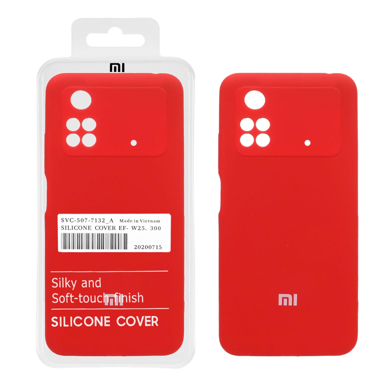قاب سیلیکونی پاک کنی اورجینال درجه یک Xiaomi Poco M4 Pro-4G - قرمز (پک دار)