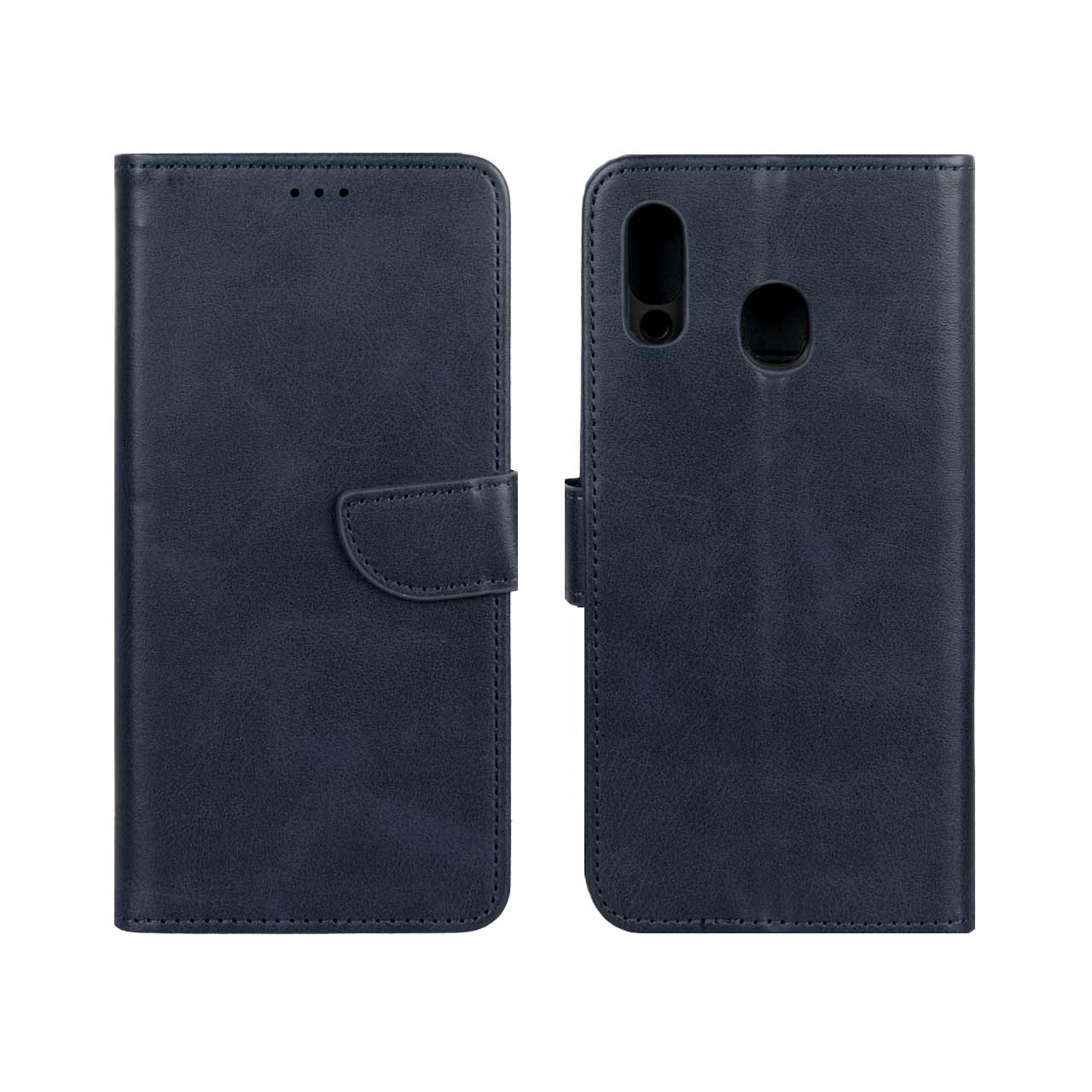 کیف چرمی موبایل مگنتی Samsung Galaxy A30 / A20 - سرمه ای