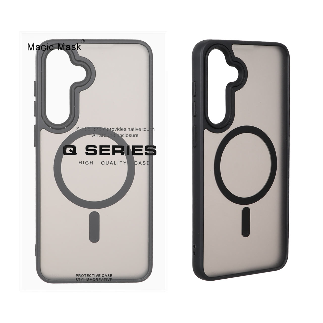 قاب اورجینال Magic Mask مات Magsafe بلک لنز Samsung Galaxy S25 FE - مشکی (پک دار)