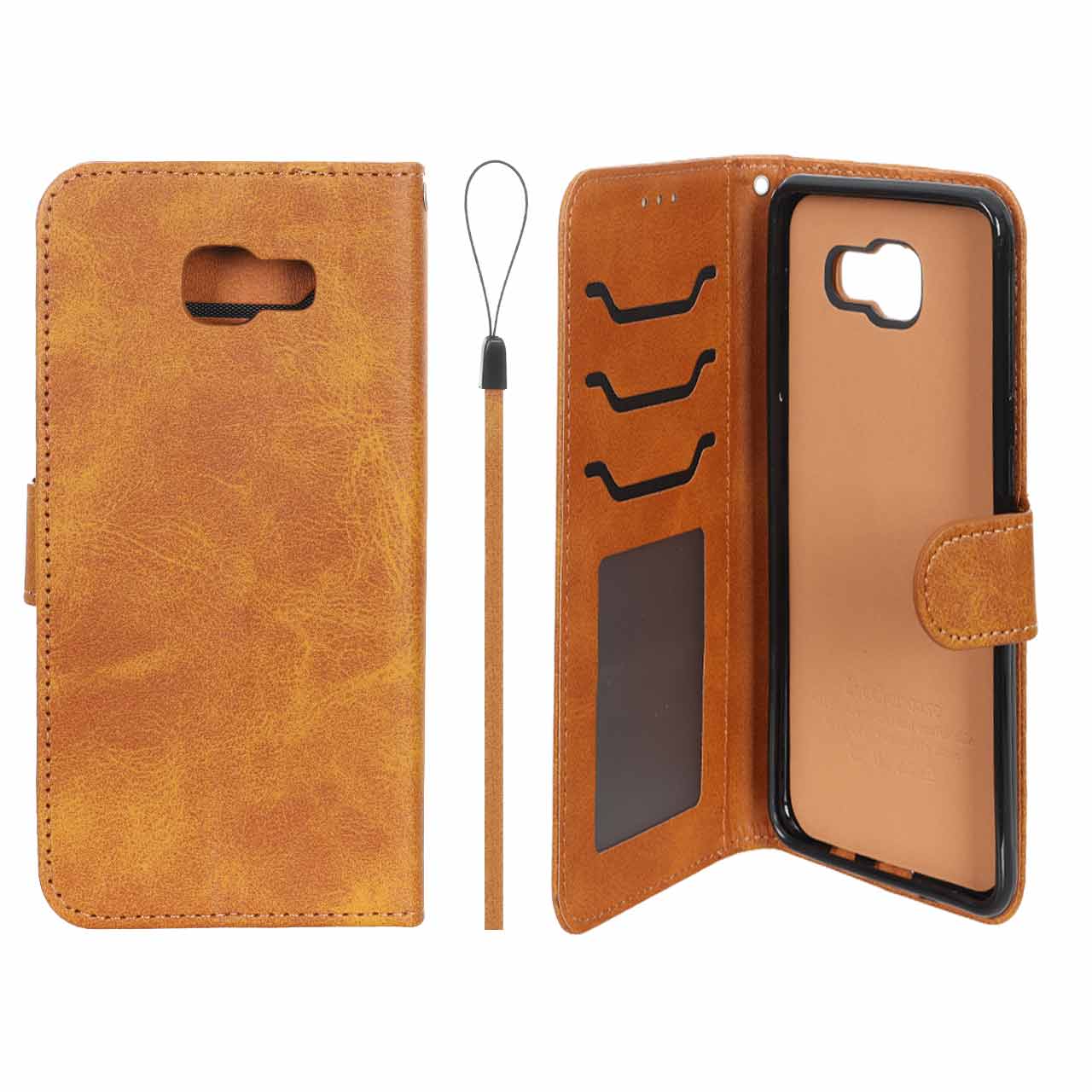 کیف موبایل مگنتی درجه یک داخل خز MNC Plus مدل Samsung Galaxy A510 / A5 (2016) - عسلی