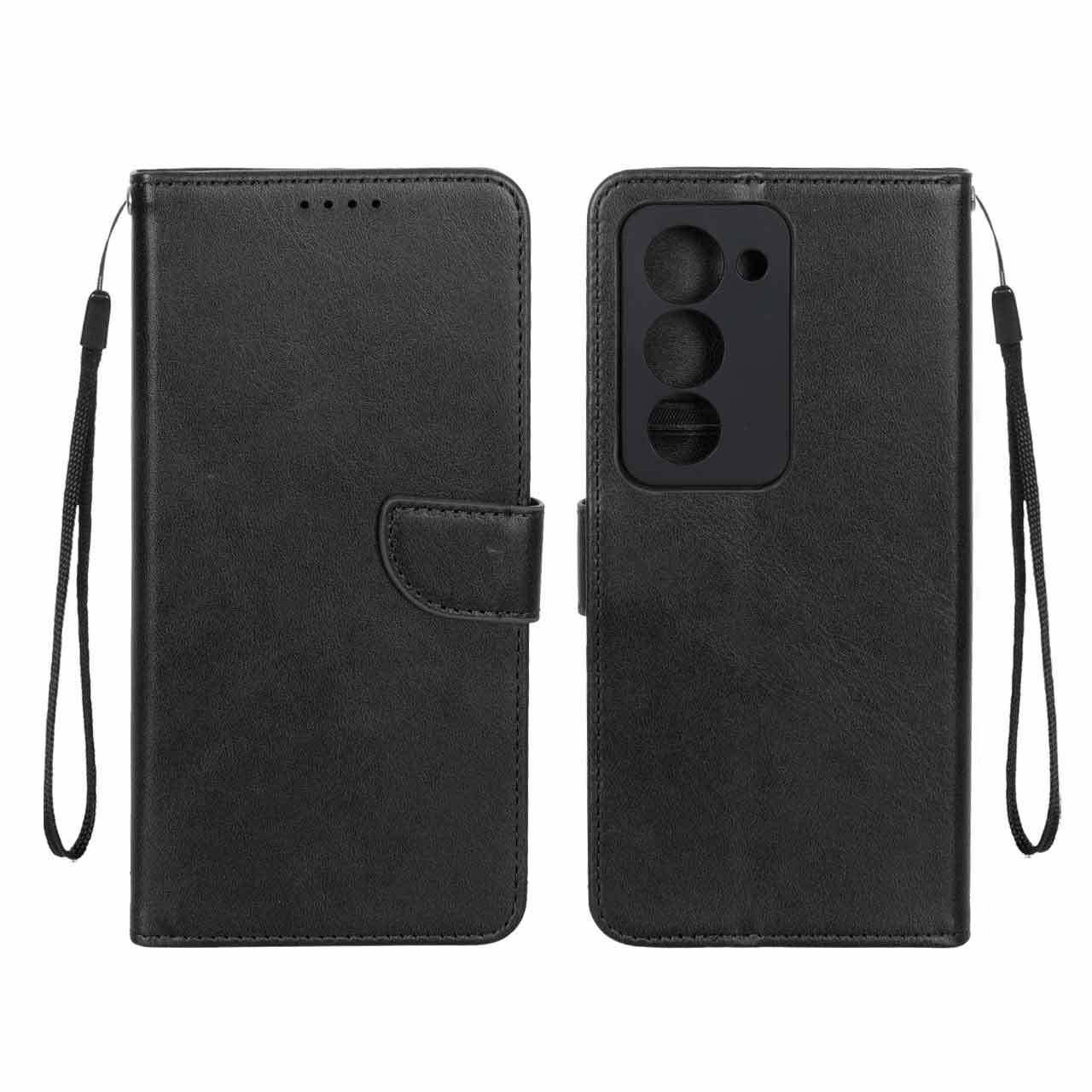 کیف چرمی موبایل مگنتی محافظ لنزدار Xiaomi Redmi 15 4G - مشکی