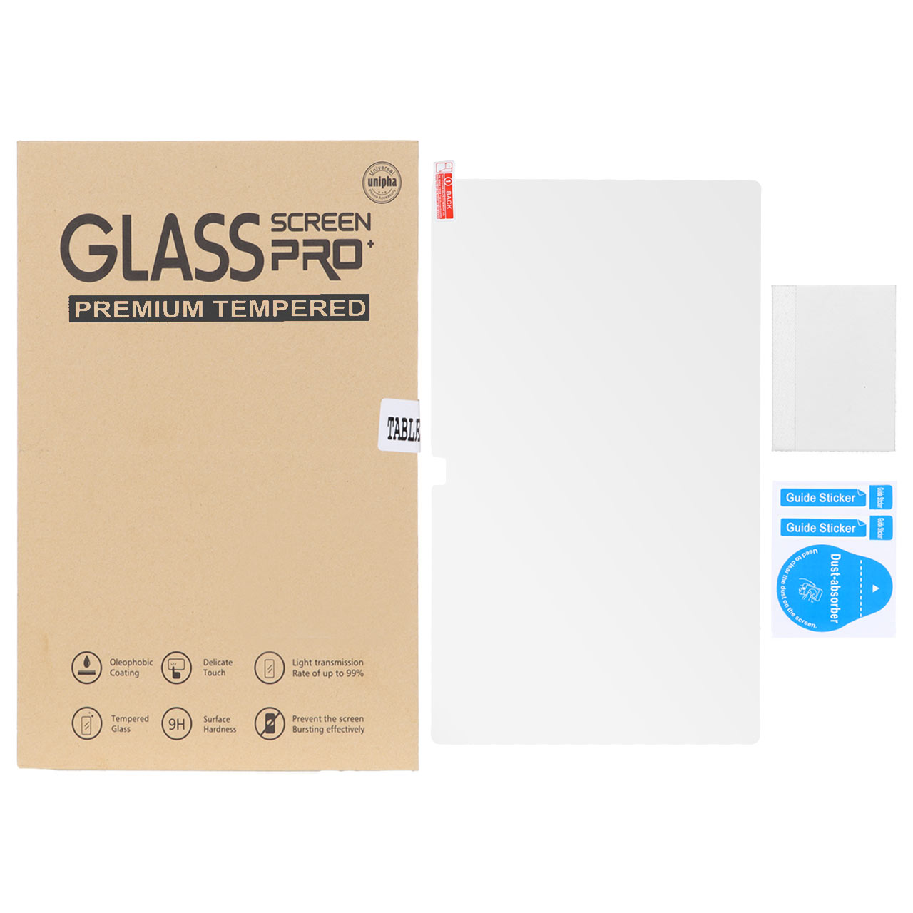 محافظ صفحه نمایش شیشه ای تبلت Unipha به همراه کاردک Samsung Galaxy Tab A8 10.5 SM - X205 (پک دار)