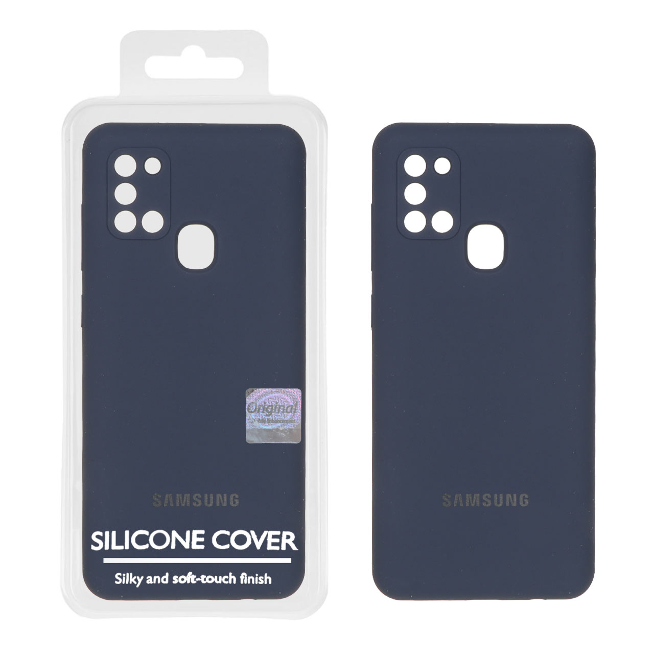 قاب سیلیکونی پاک کنی اورجینال Master Quality مدل Samsung Galaxy A21s - سرمه ای (پک دار)