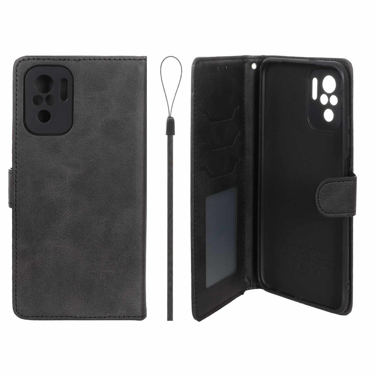 کیف موبایل مگنتی درجه یک داخل خز MNC Plus مدل Xiaomi Redmi Note 10 4G / Redmi Note 10S / Poco M5S - مشکی