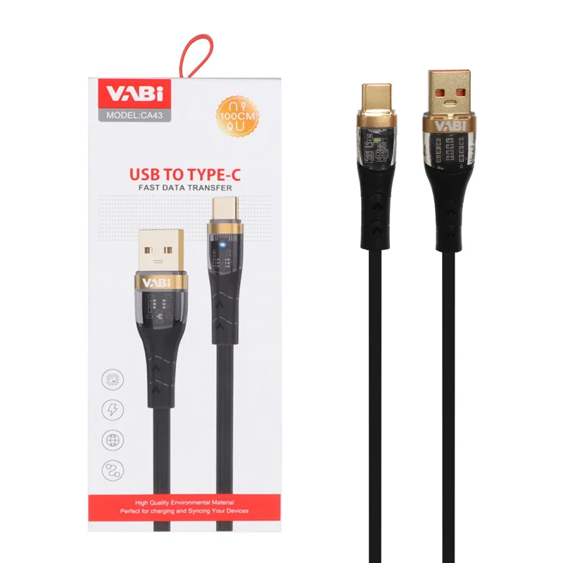 کابل شارژ فست VABI Type-C مدل CA43 - مشکی
