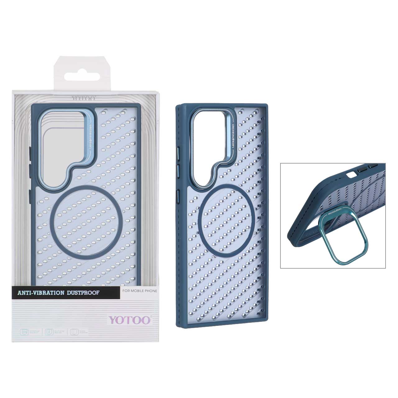 قاب اورجینال Yotoo مات MagSafe استندشو Samsung Galaxy S24 Ultra - سرمه ای (پک دار) - NTC