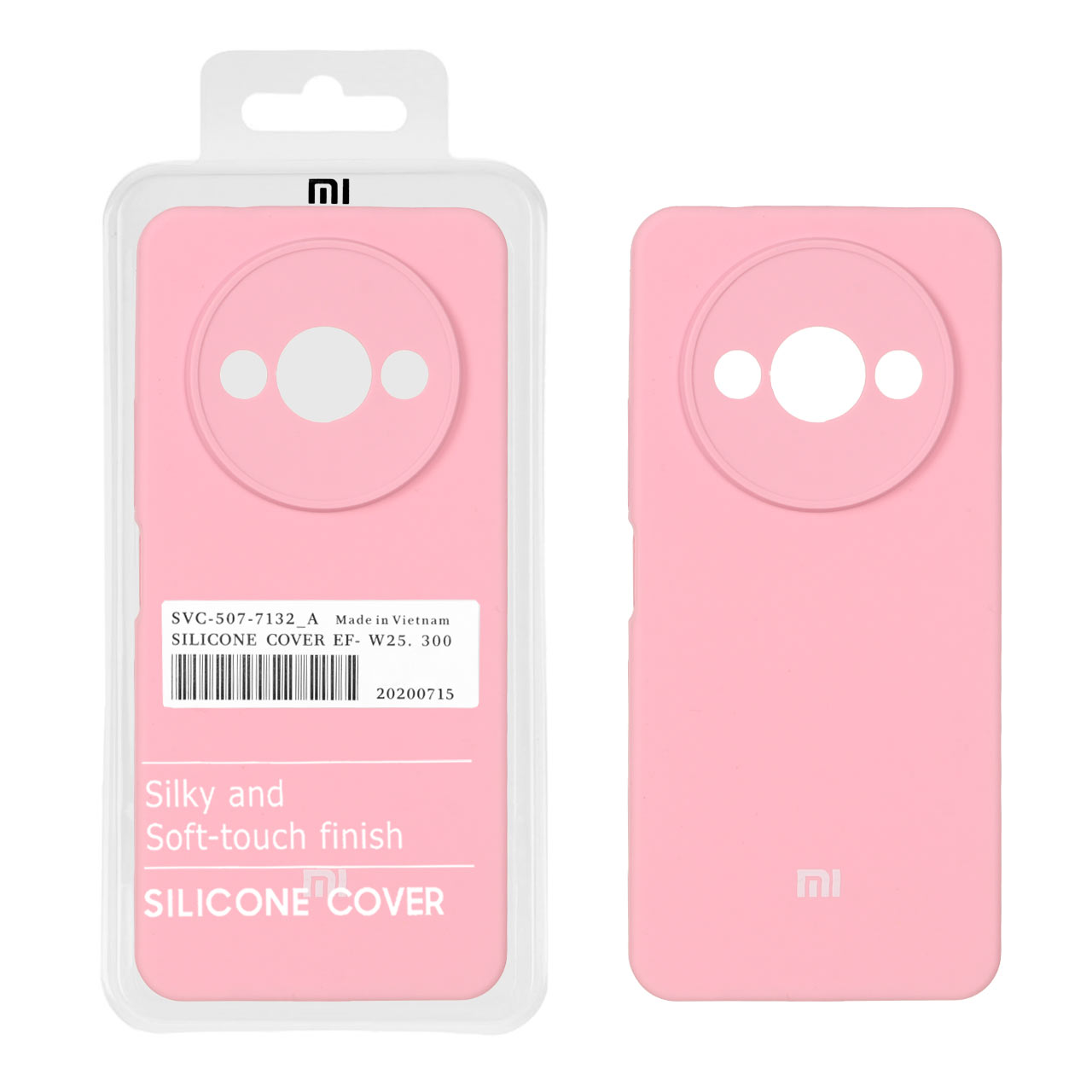 قاب سیلیکونی پاک کنی اورجینال درجه یک Xiaomi Redmi A3 / A3x / Poco C61 - صورتی (پک دار)