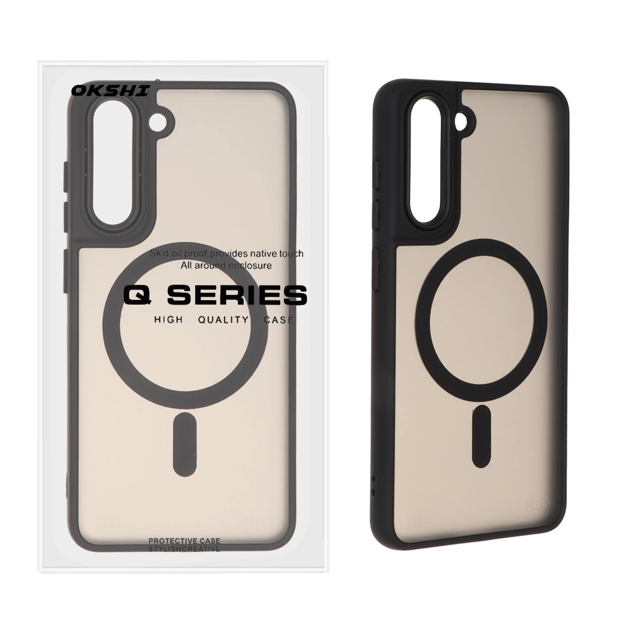 قاب اورجینال Magic Mask مات Magsafe بلک لنز Samsung Galaxy S21 FE - مشکی (پک دار)