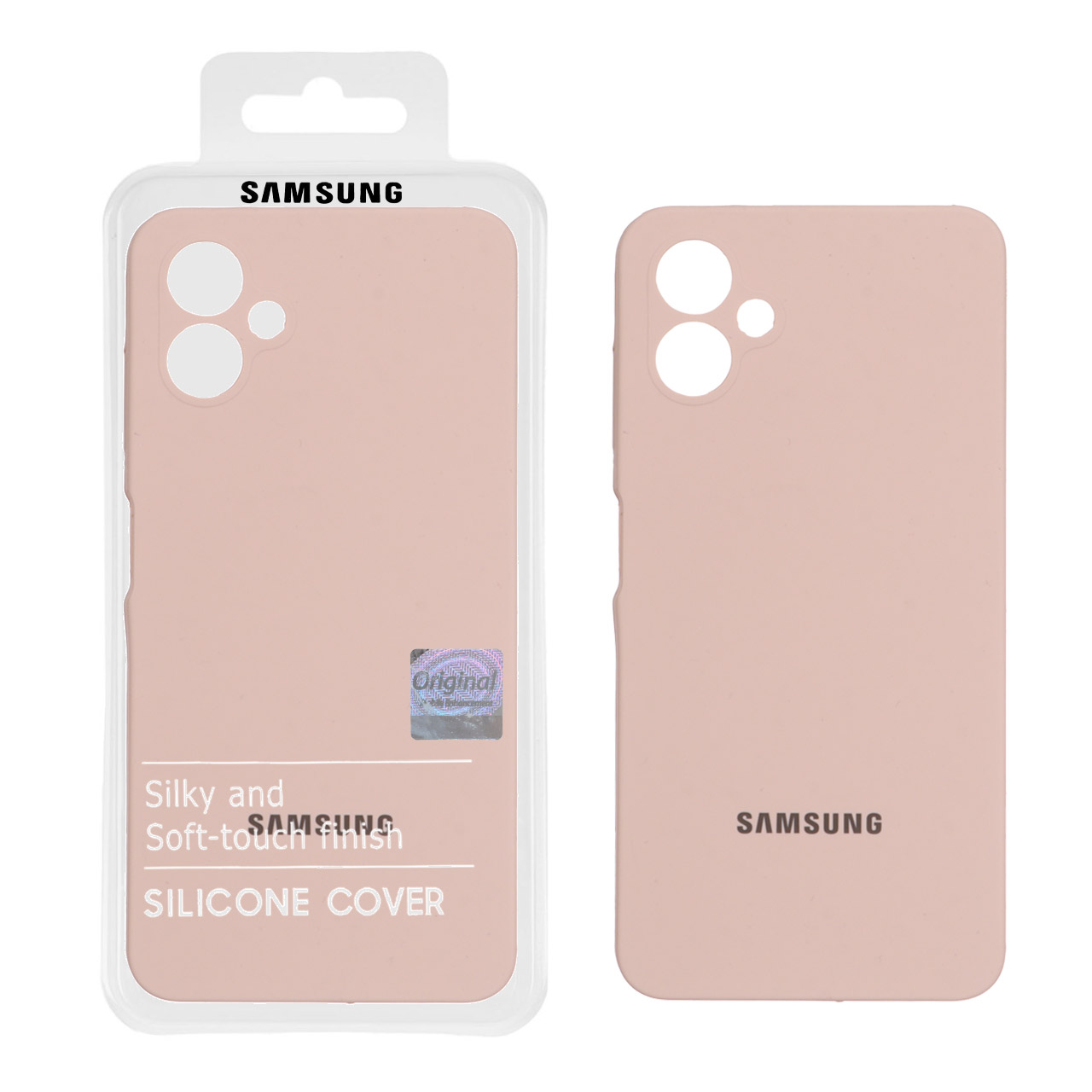 قاب سیلیکونی پاک کنی اورجینال Master Quality مدل Samsung Galaxy A06 - کرم نارنجی (پک دار)