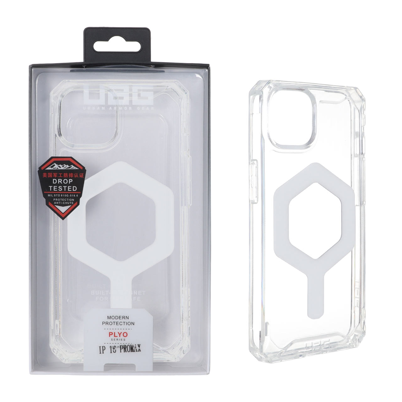 قاب اورجینال UAG شفاف پشت سخت Magsafe مدل Apple iPhone 15 / iPhone 14 / iPhone 13 - (پک دار)