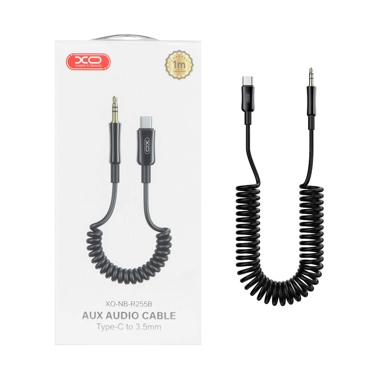 کابل تبدیل XO AUX TO Type-C مدل XO-NB-R255B - مشکی