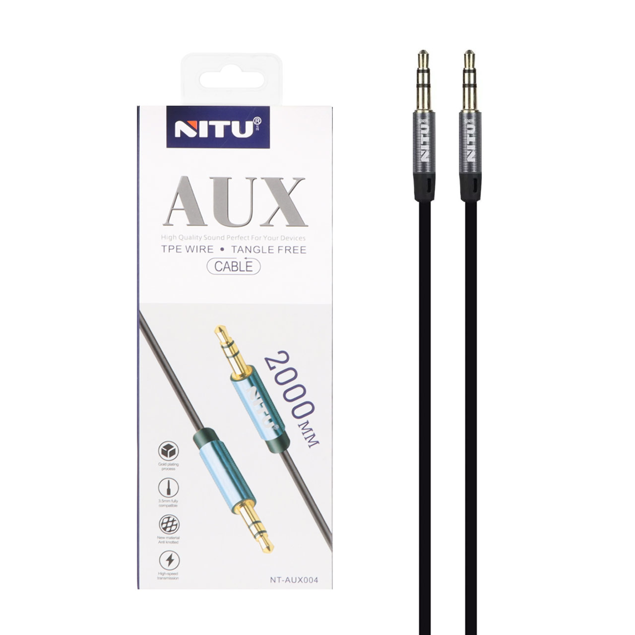 کابل 2 متری Nitu Aux مدل NT- Aux004 - مشکی