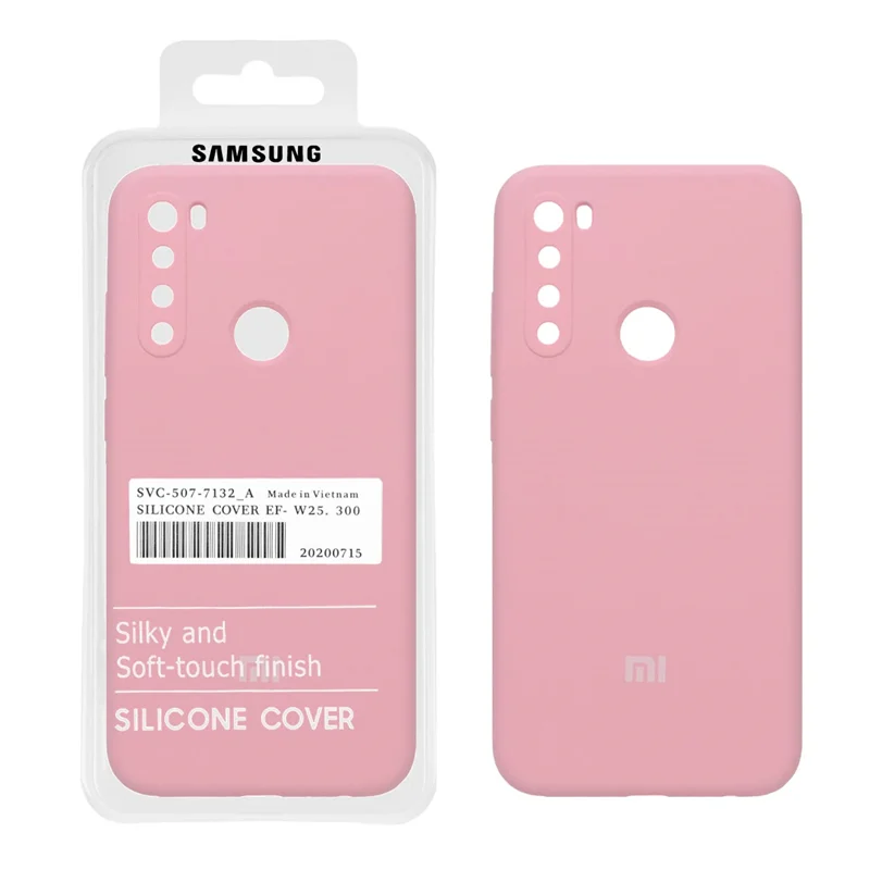 قاب سیلیکونی پاک کنی اورجینال درجه یک Xiaomi Note 8 - صورتی (پک دار)