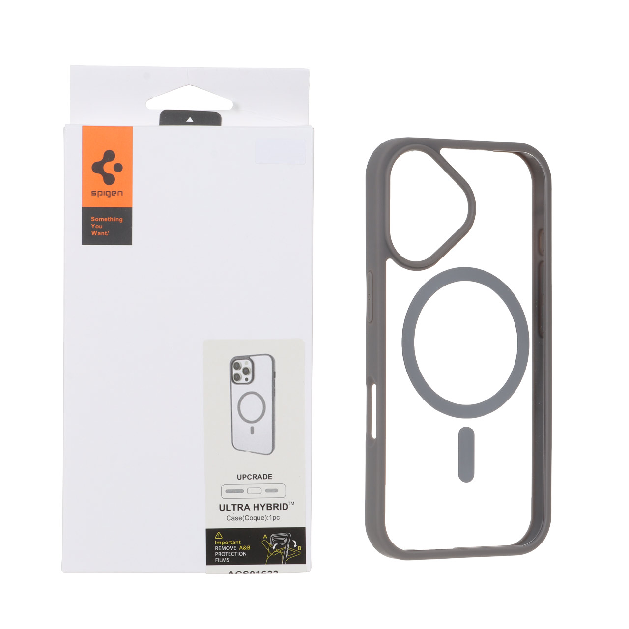 قاب اورجینال Magsafe Spigen با توری اسپیکر فلزی Apple iPhone 16 - خاکستری (پک دار)